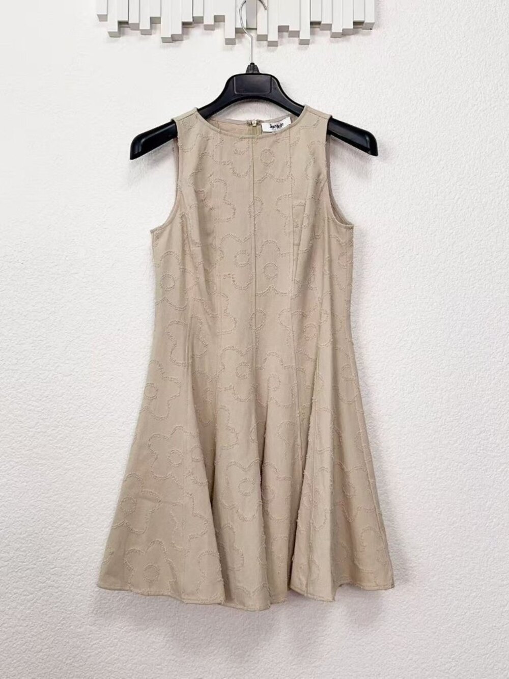 Jacquie The Label Queen Khaki Floral Embroidered Fit & Flare Mini Dress